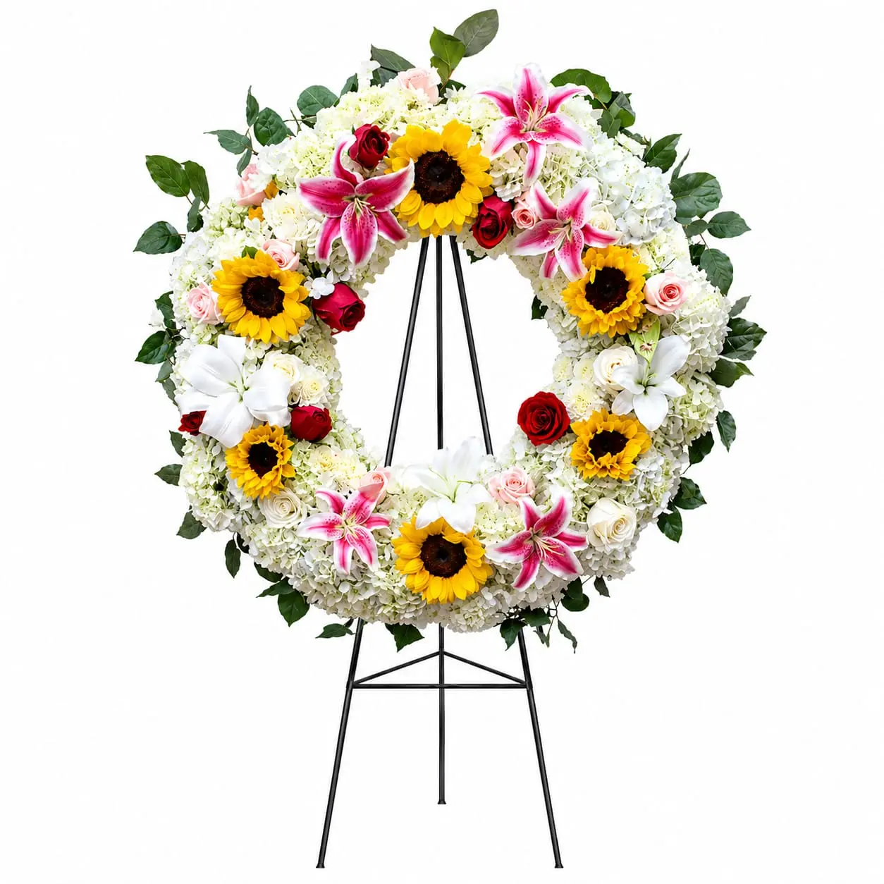 corona fúnebre colorida para velorios y funerales con entrega en Lima