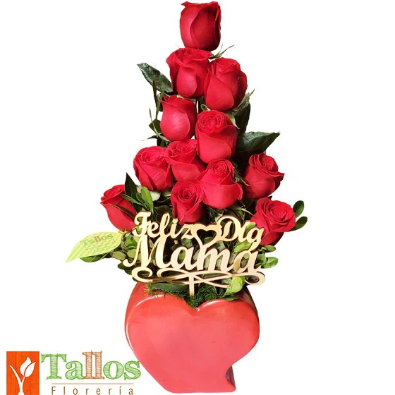 arreglo floral de rosas rojas para mamá regalo delivery de flores en Lima