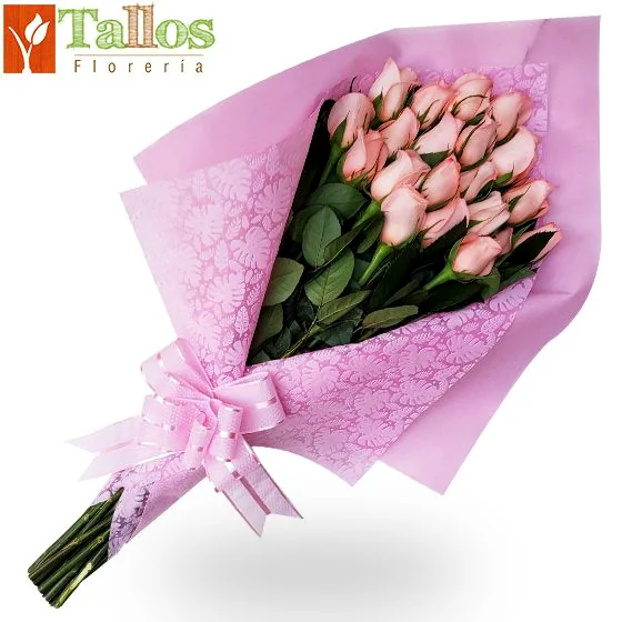 Ramo de rosas rosadas para regalo elegante ideal para cumpleaños aniversario o cualquier ocasión especial con entrega a domicilio en Lima