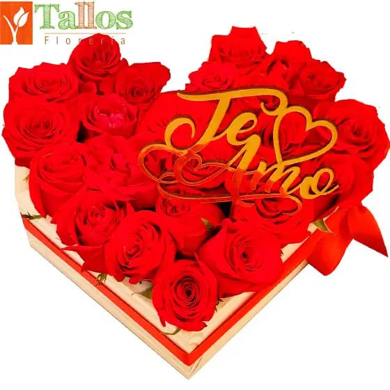 te amo corazón con flores para regalo romántico delivery de flores en Lima