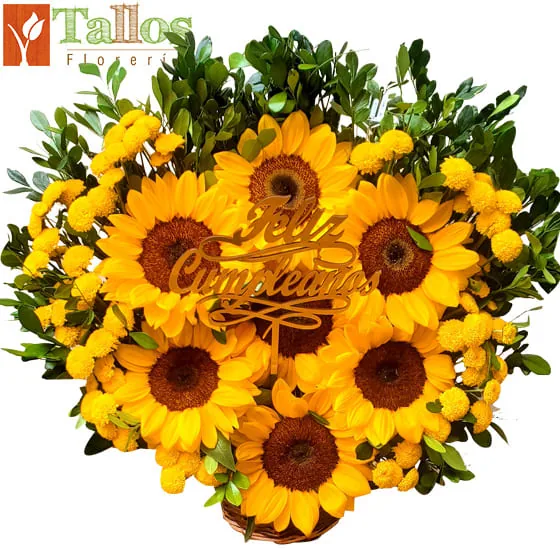 arreglo floral de girasoles para cumpleaños delivery de flores en Lima