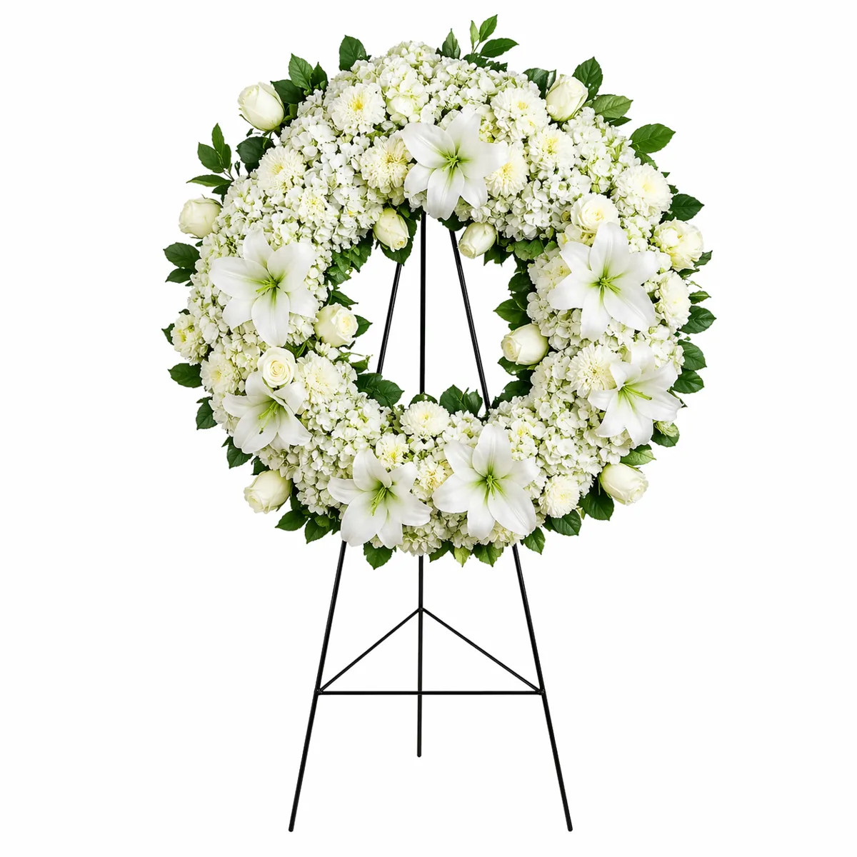 corona fúnebre blanca para velorios con entrega en Lima