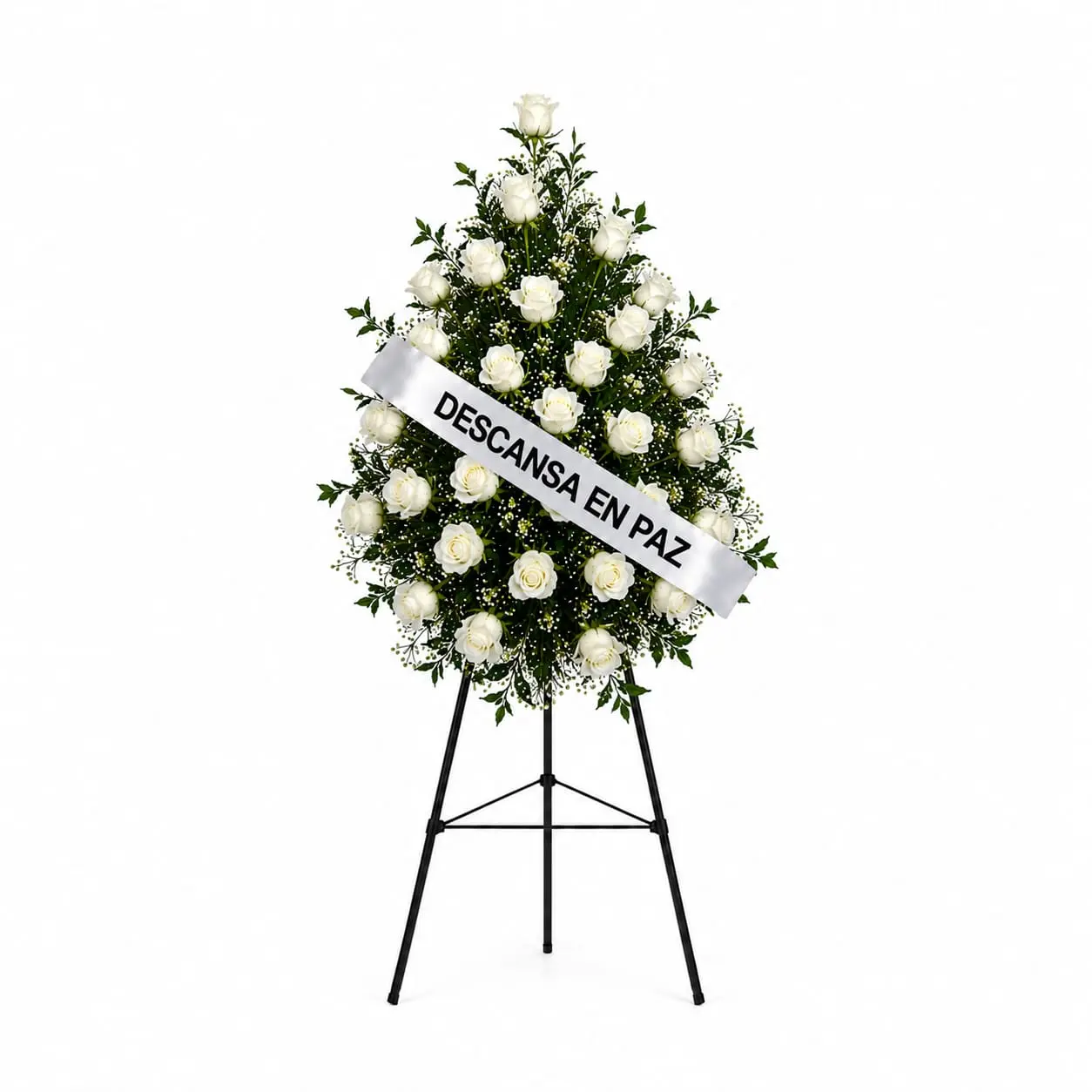 lágrima fúnebre de rosas blancas descansa en paz delivery de flores para velorios en Lima