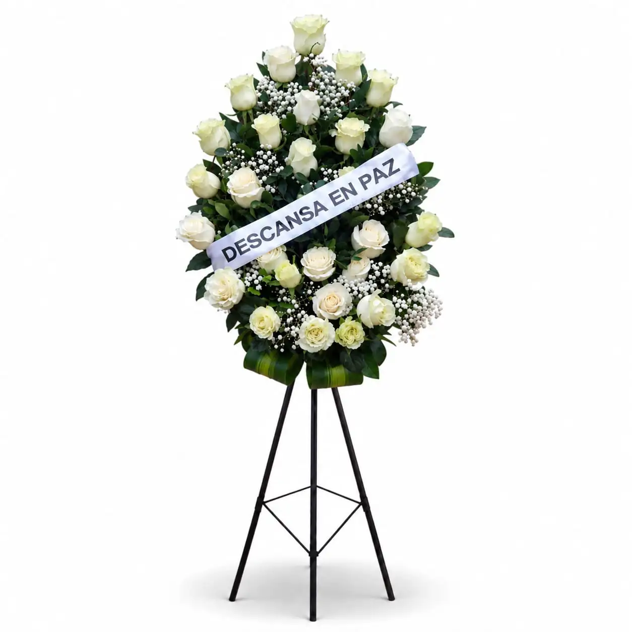 lágrima fúnebre de rosas blancas descansa en paz delivery de flores para velorios en Lima
