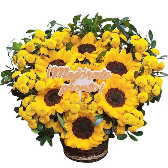 mejórate pronto con girasoles para pronta recuperación delivery de flores en Lima