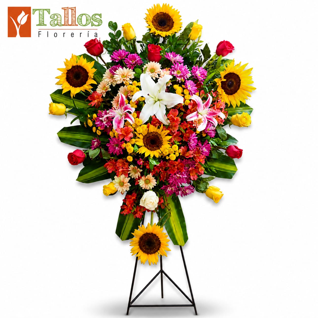 lágrima fúnebre de colores con parantes para velorios delivery de flores en Lima