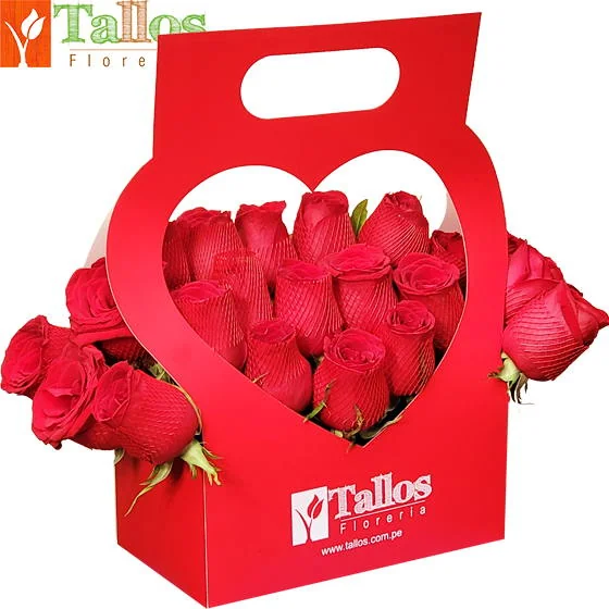 cartera de rosas rojas para regalo romántico delivery de flores en Lima
