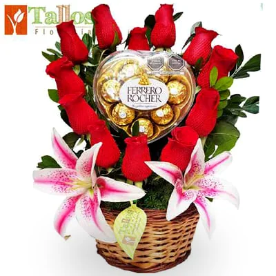 osito y bombones con peluche para regalo romántico delivery de flores en Lima