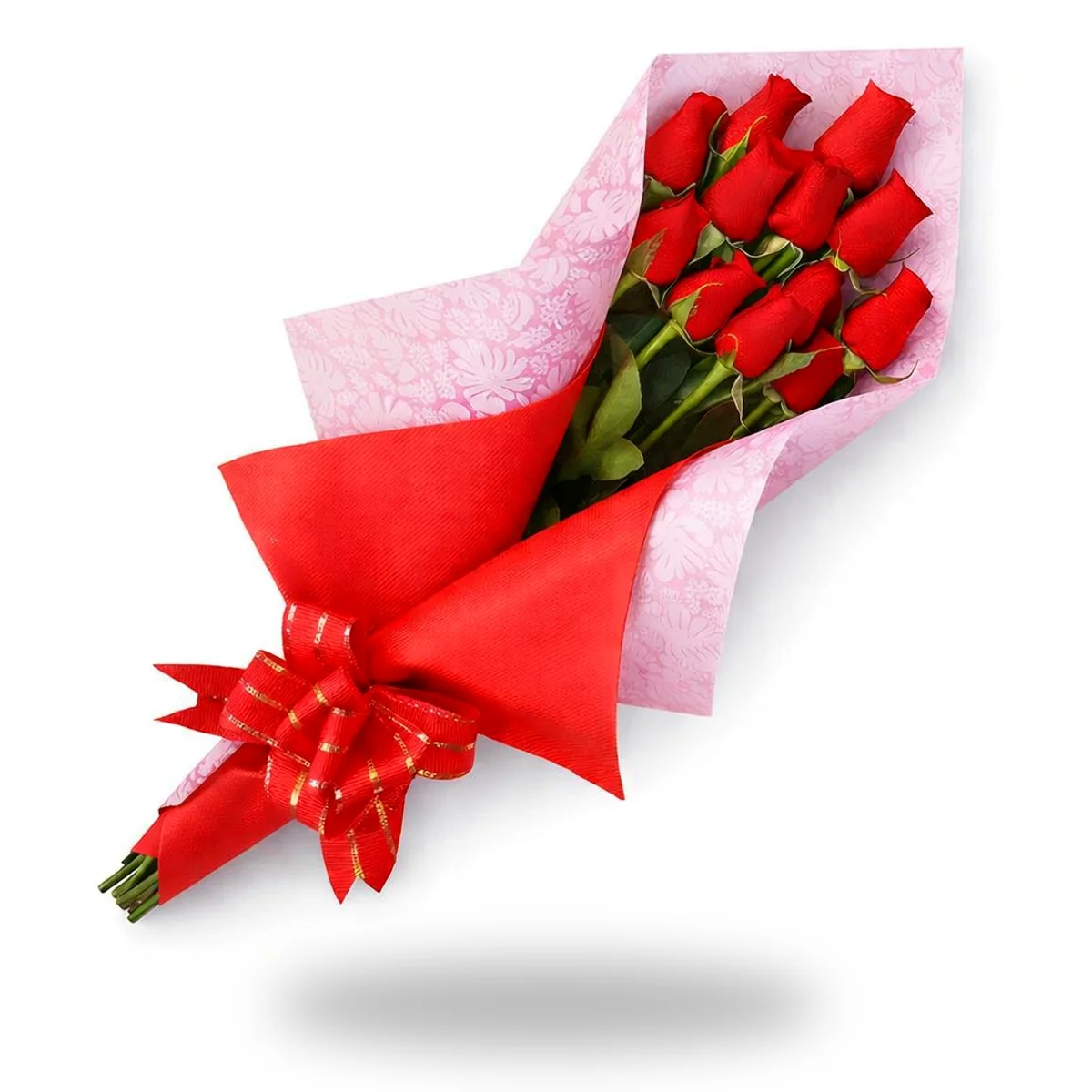 ramo de doce rosas rojas para regalo romántico delivery de flores en Lima