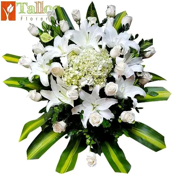 lágrima fúnebre blanca para piso para velorios y funerales delivery de flores en Lima