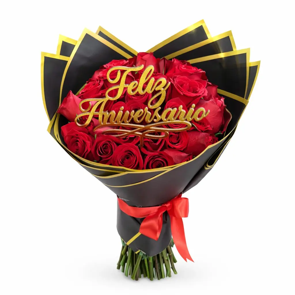 ramo buchón de rosas rojas para aniversario delivery de flores en Lima