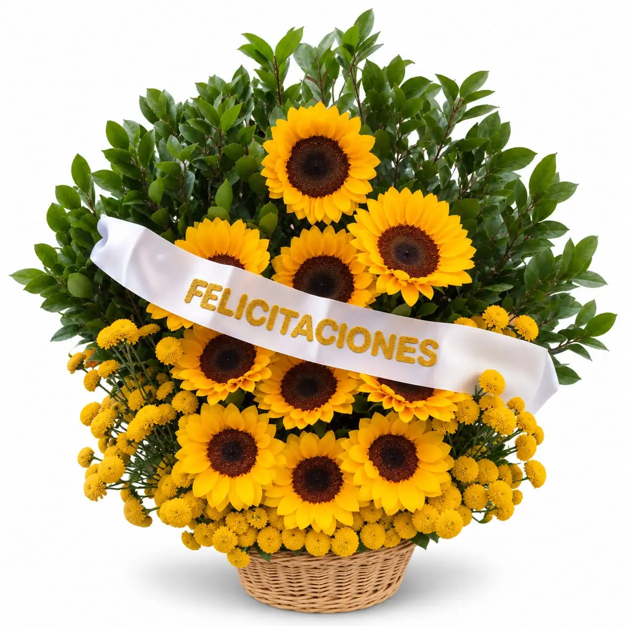 arreglo de girasoles para felicitar y celebrar momentos especiales con delivery de flores en Lima